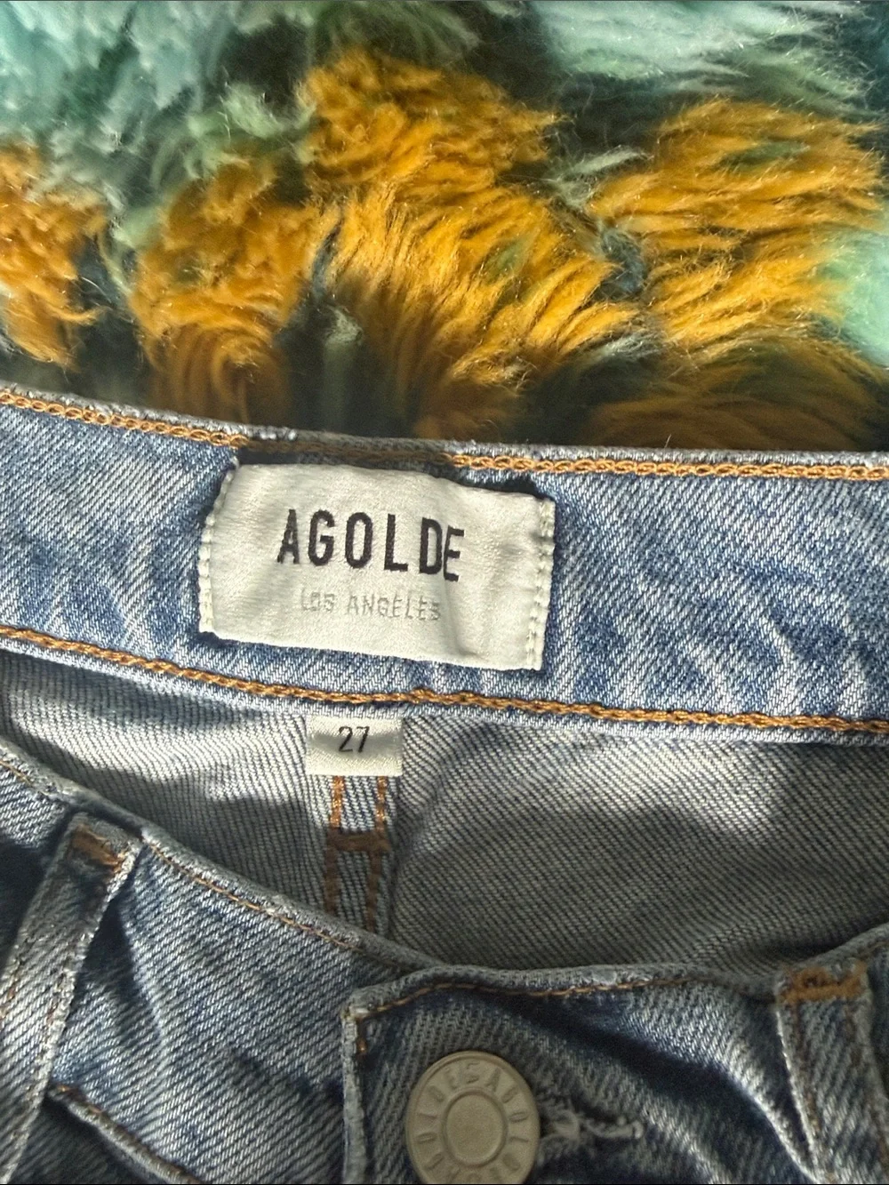 Agolde Women’s Straight Leg Distressed Light Blue Jeans - Like New